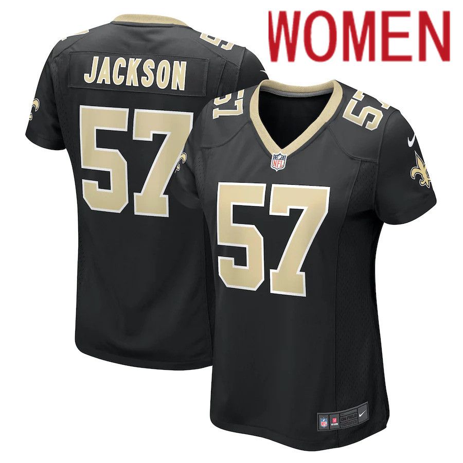 Women New Orleans Saints 57 Rickey Jackson Nike Black Retired Player NFL Jersey